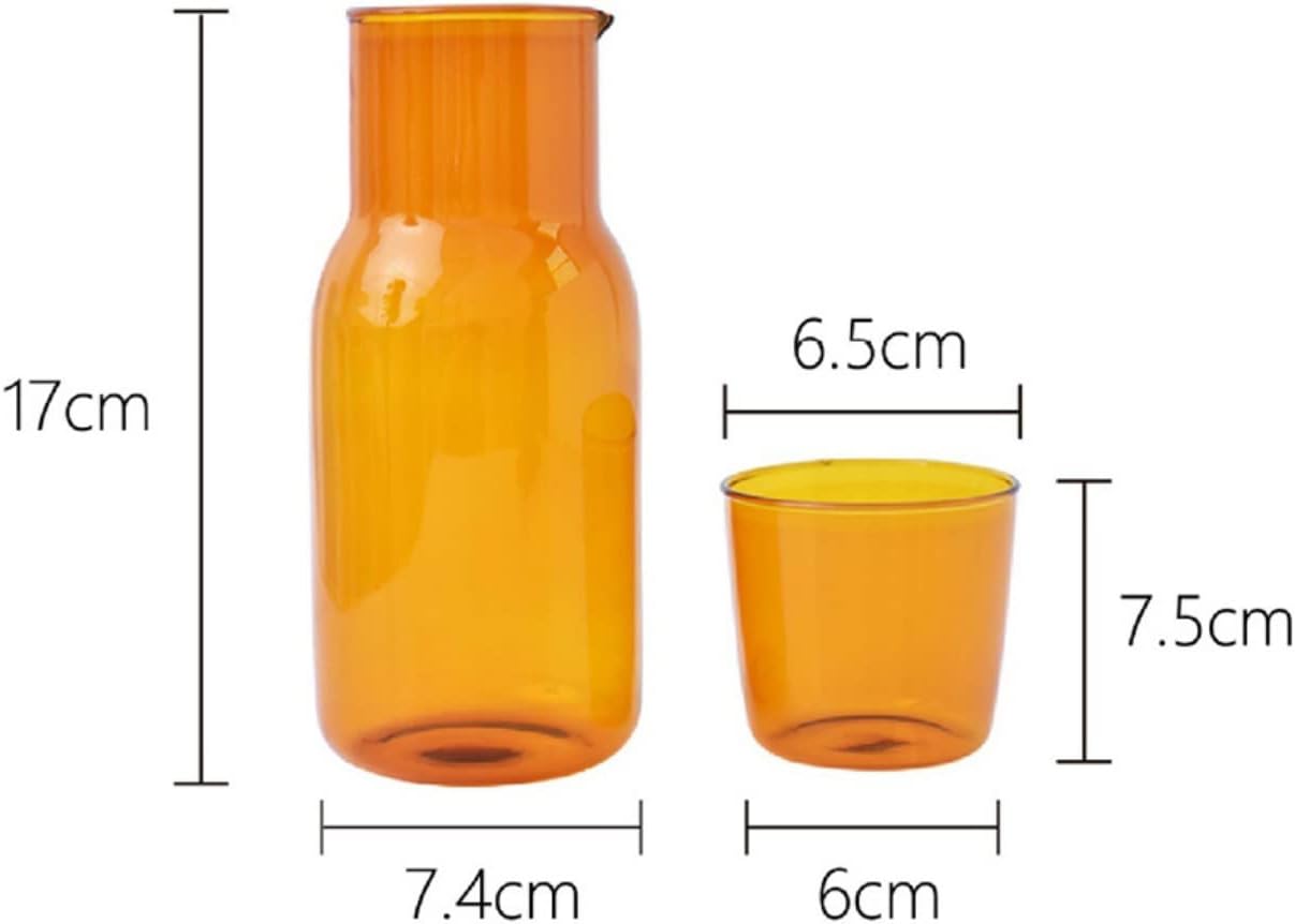 Ochine Juego de jarras de agua de cabecera con vaso, juego de vidrio, jarra de agua de noche, jarra de agua de escritorio, jarra de noche, jarra y