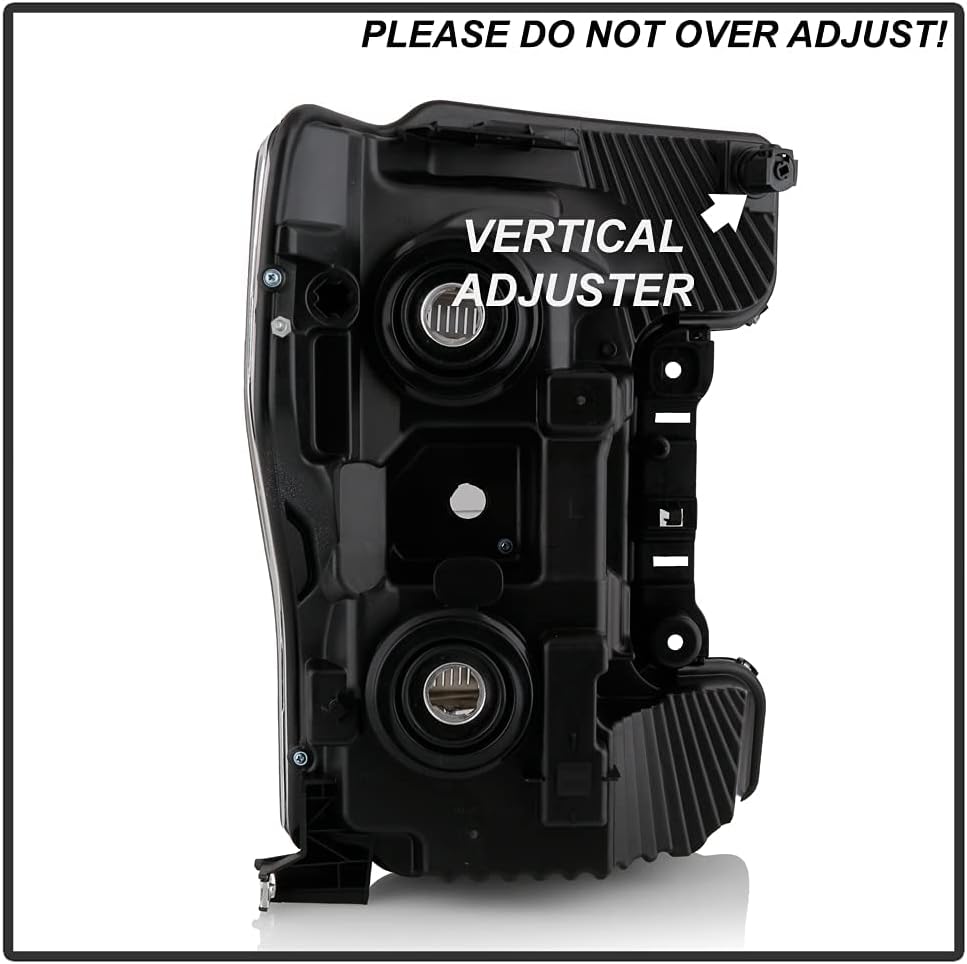 ACANII – Solo para modelos halógenos 2017-2019 Ford F250 F350 SuperDuty, con carcasa negra, par de faros delanteros izquierdos+derecho