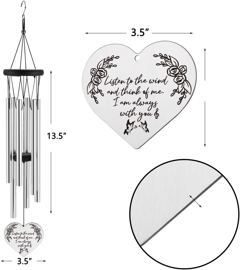 Campanillas de viento conmemorativas para la pérdida de un ser querido, regalos de condolencias por pérdida de madre, padre, hijo, duelo para