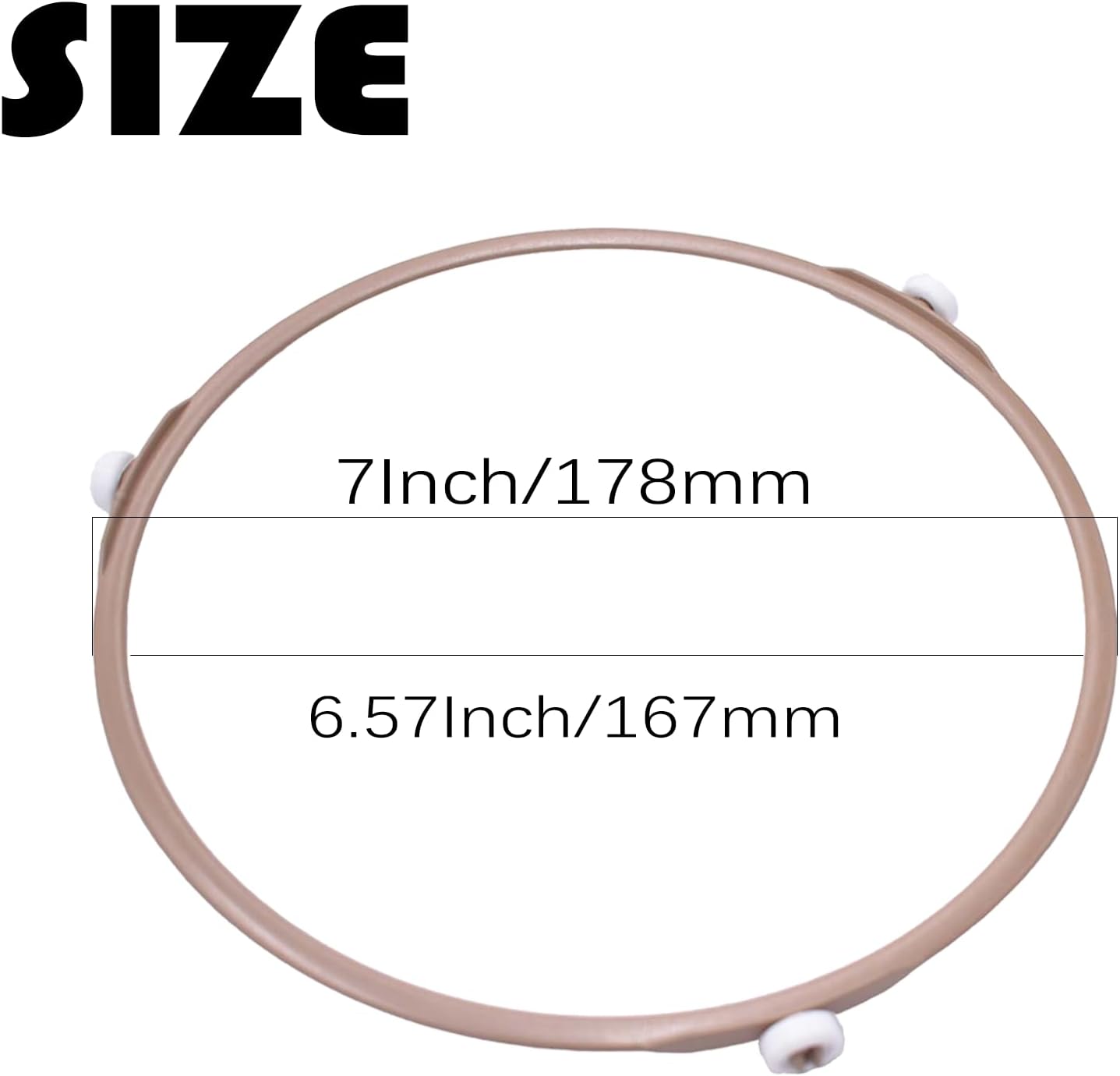 Paquete de 2 anillos giratorios de microondas de 7 pulgadas, soporte para bandeja de placa de vidrio, anillo interior de repuesto, para microondas,