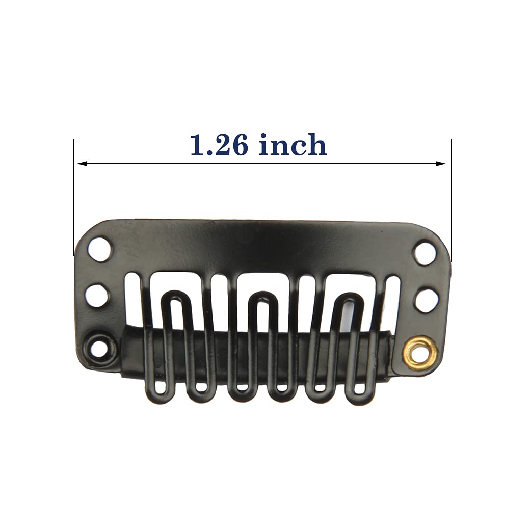 ZLCHE Juego de 102 pinzas para extensiones de cabello, incluye 50 clips de peluca en forma de U, 10 agujas curvas, 10 pines en T, 2 rollos de hilo