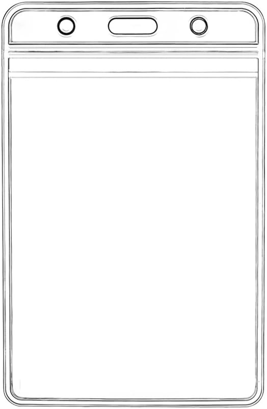 King Sum – Porta gafete de identificación vertical, sellable, impermeable, plástico transparente, compatible con RFID, proximidad, tarjeta de banda