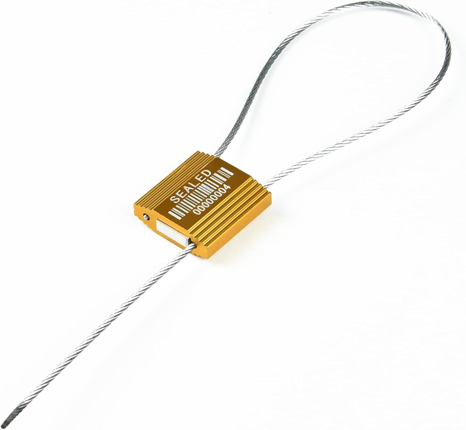 100 sellos de cable de acero amarillo con códigos de barras sellos de alta seguridad Sello de camión numerado Etiquetas de seguridad