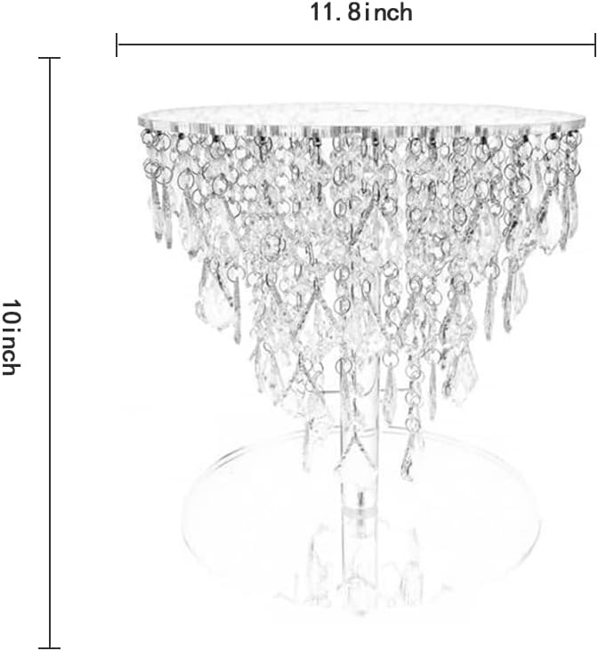 Juego de soportes acrílicos de cristal para tartas para mesa, centro de mesa de boda, torre (11.8 pulgadas, acrílico)