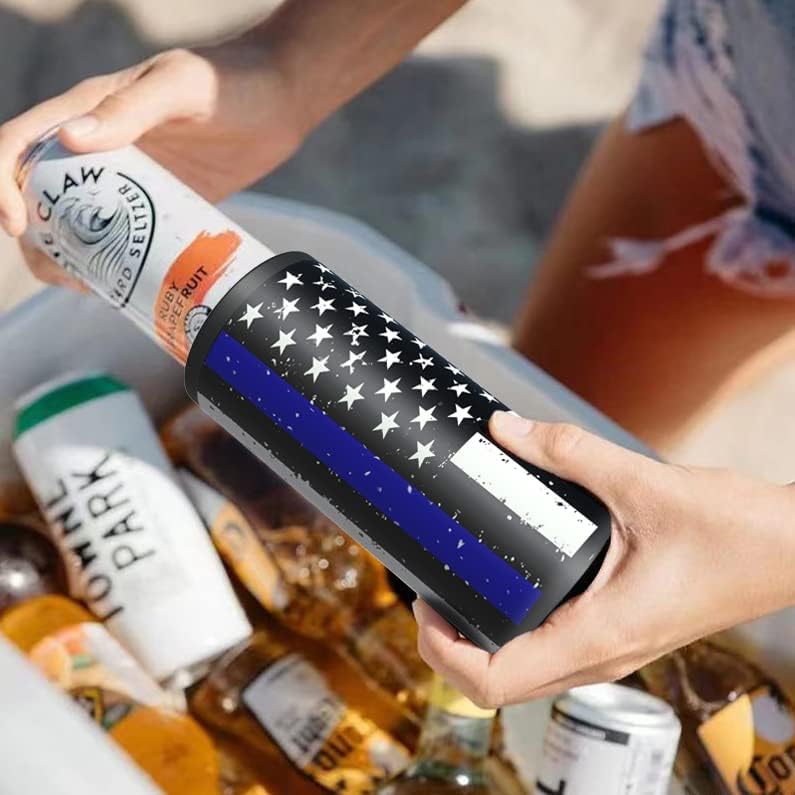 TILUCK Skinny – Enfriador de latas para cerveza delgada y seltzer duro, acero inoxidable, doble pared aislada de acero inoxidable, estándar de 12