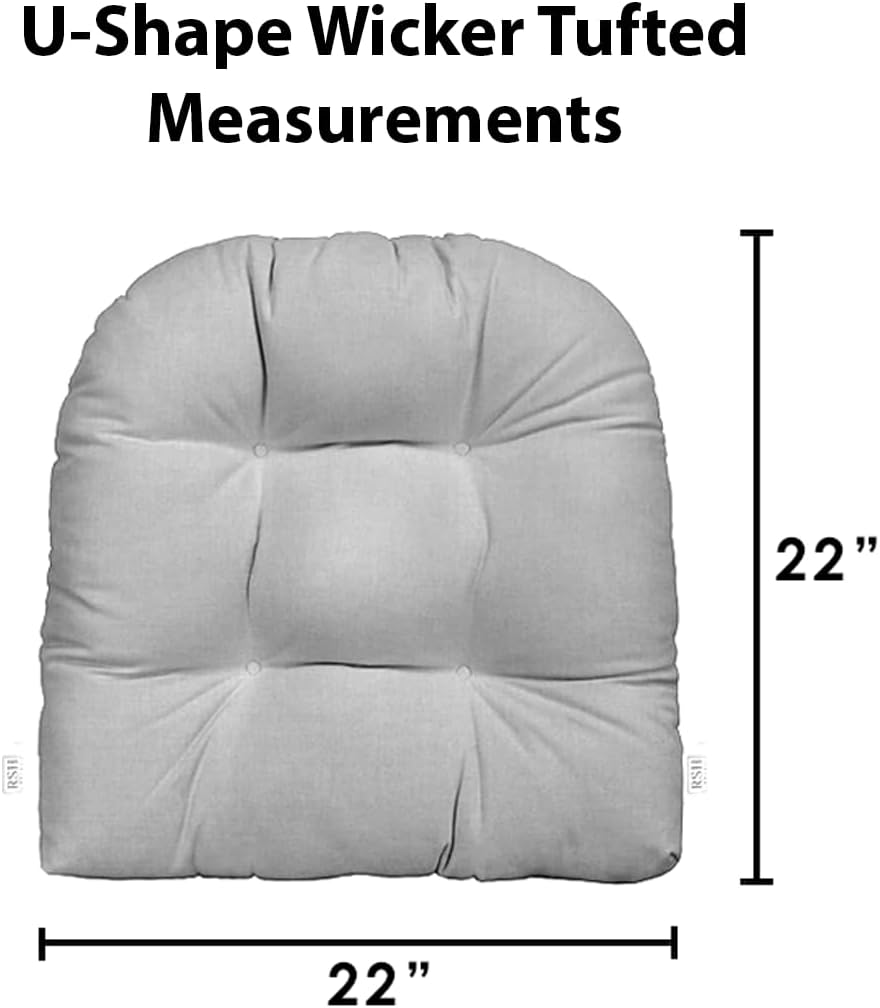 RSH Décor – Juego de 2 cojines de asiento de mimbre grandes (21 x 21 pulgadas)  Sun Dream Coastal Ocean Beach Tropical azul, melocotón, blanco,
