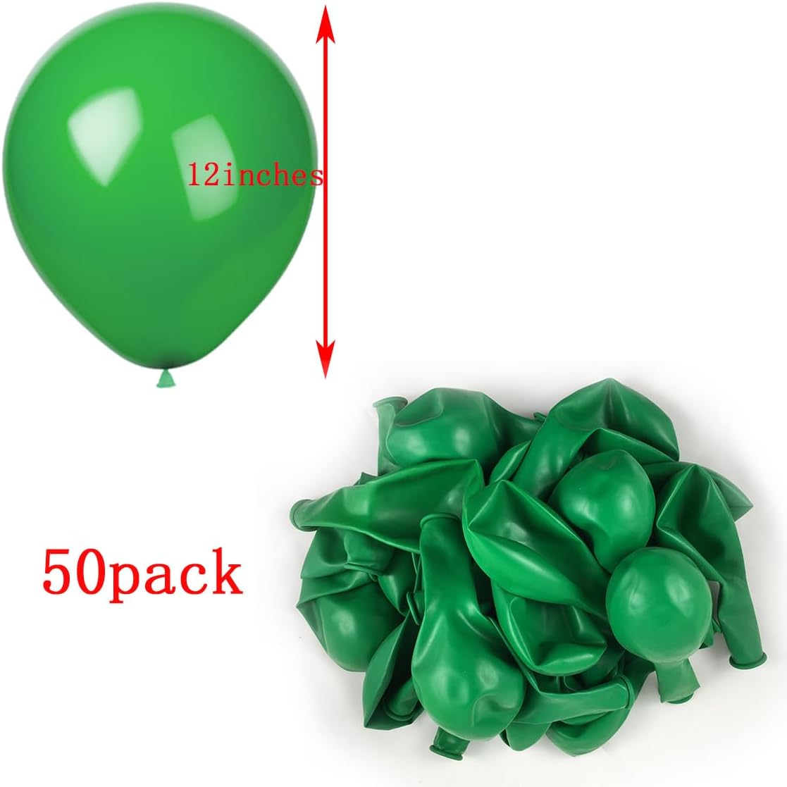 Globos verdes, 50 unidades, globos de látex de 12 pulgadas, para bodas, fiestas de cumpleaños, baby shower, Navidad, decoraciones de fiesta