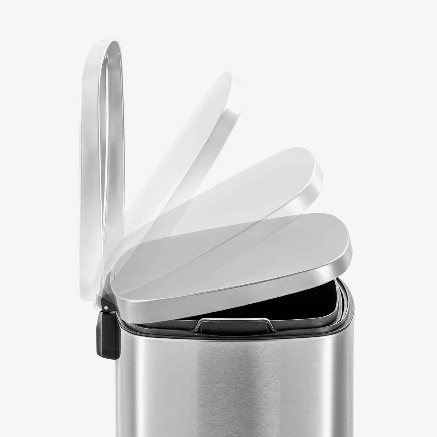 EZ Bote de basura de acero inoxidable para uso comercial o de cocina, resistente a las huellas dactilares, tapa de cierre suave resistente a las