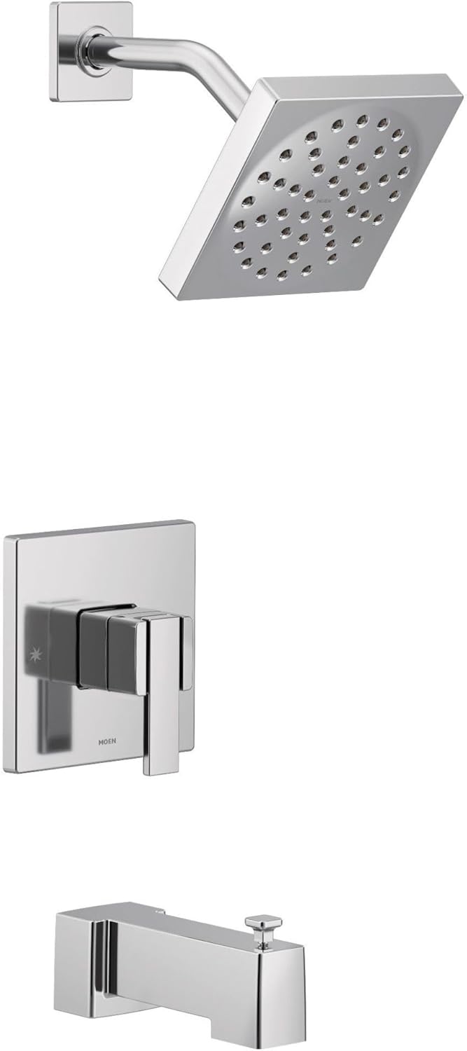 Moen UTS3713 – Kit de molduras para bañera y ducha de 90 grados M-CORE serie 3 con 1 mango, requiere válvula, cromado