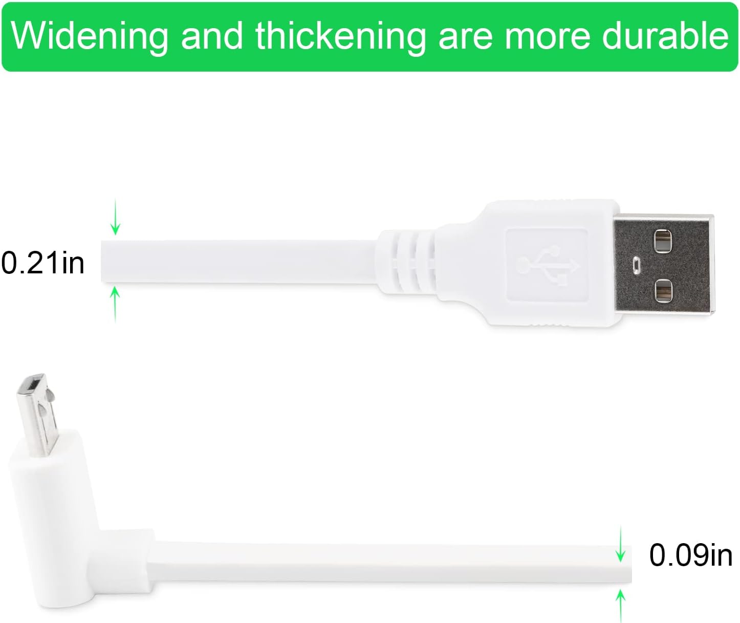 LEFXMOPHY Paquete de 2 cables de alimentación de 20 pies para WYZE Cam Pan V3 conector en forma de L de 90 grados, cable de carga micro USB en