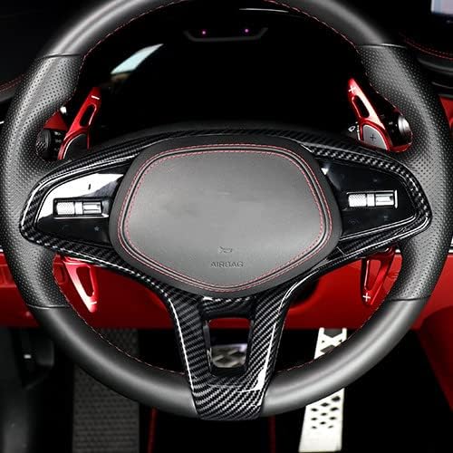 Funda de volante de fibra de carbono compatible con accesorios Genesis GV70