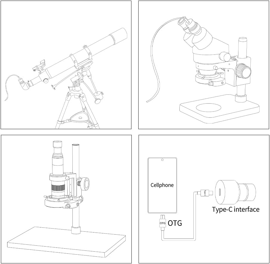 HAYEAR Cámara electrónica del microscopio USB 4K, cámara ocular digital de 8MP 12.3″ color Cmos 3840x2160P, cámara portátil del microscopio