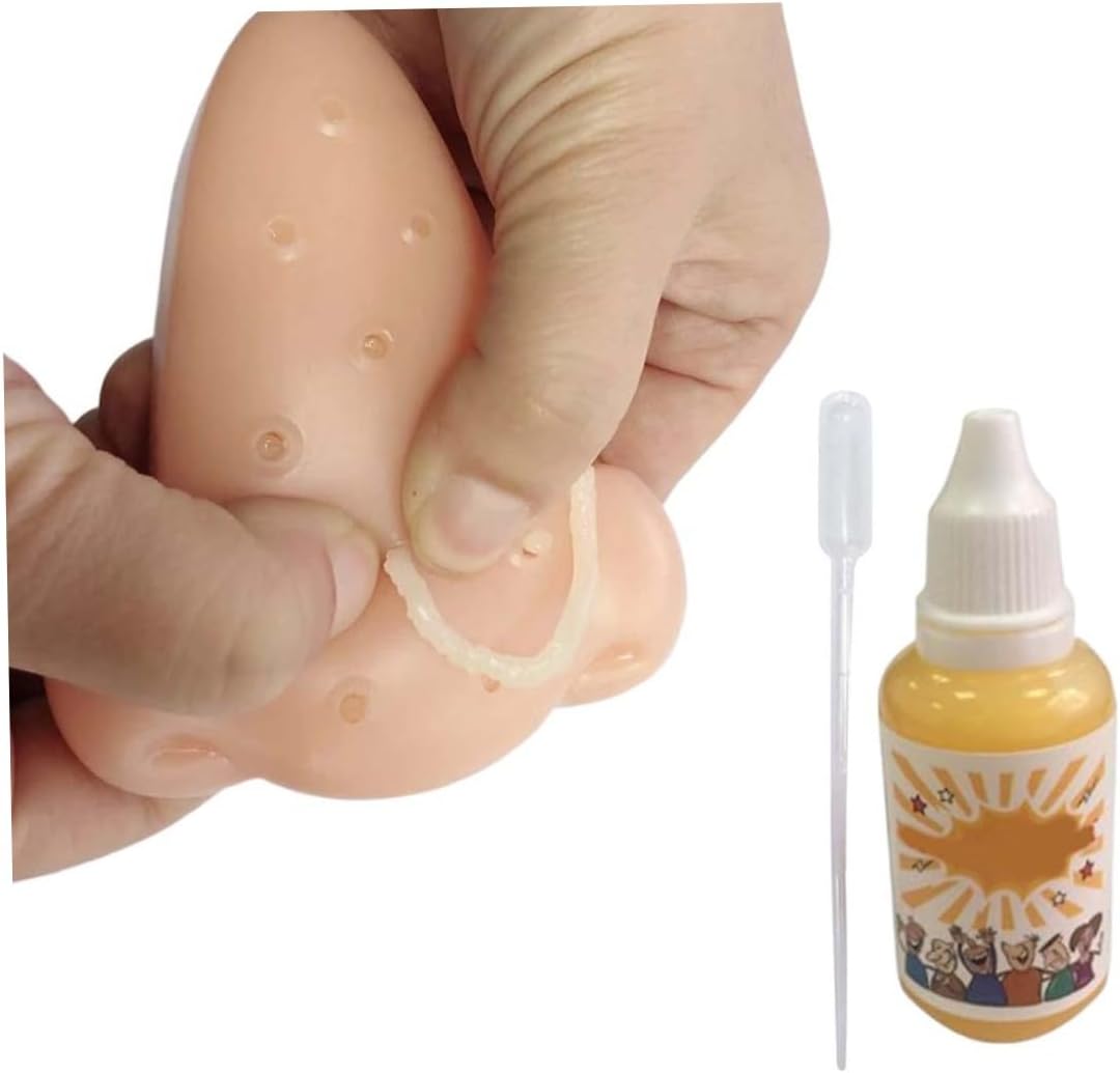 Pimple Pop Toy Squeeze Acné Juguetes Nariz Pimple Popping Toy Alivio del Estrés Juguete Novedad con 1.0 fl oz Solución Aditiva Juguetes para apretar