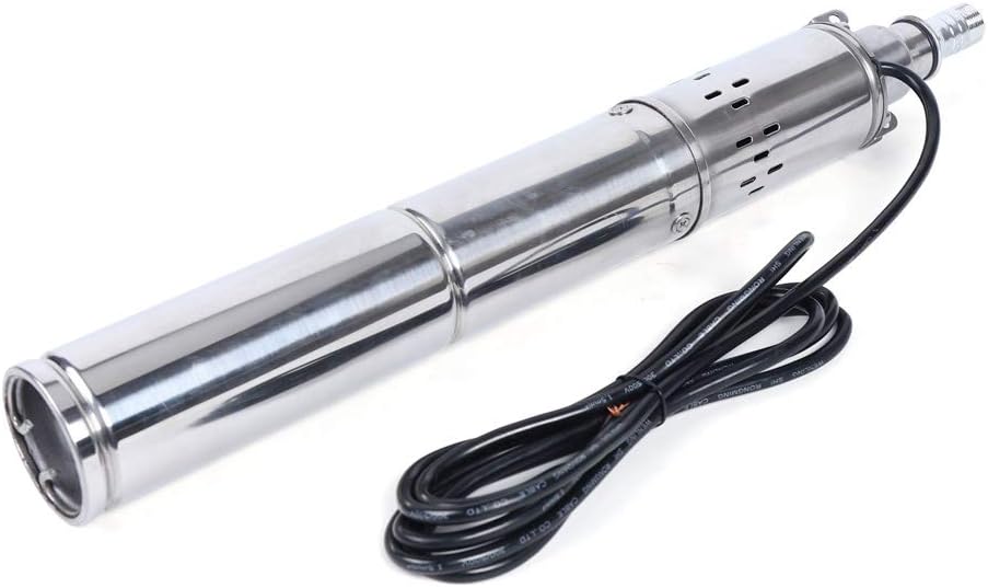 Bomba de agua solar de pozo profundo 24 V 370 W Bomba de agua sumergible para riego jardín se adapta a pozo profundo agujero cabeza 65M 16A