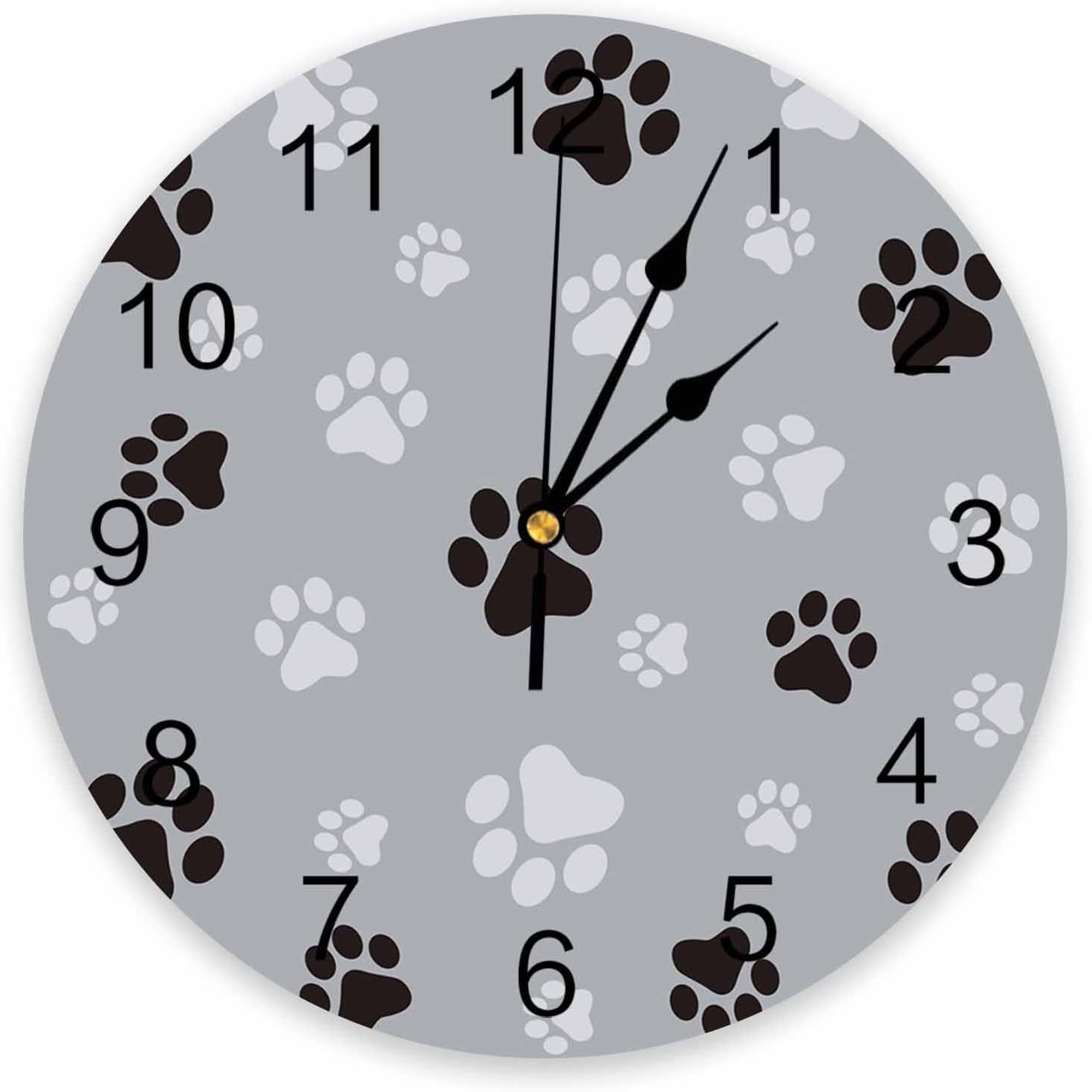 Silent – Reloj de pared decorativo sin tictac para cocina, dormitorio, baño, oficina, sala de estar, lavandería, hogar, funciona con pilas, reloj de