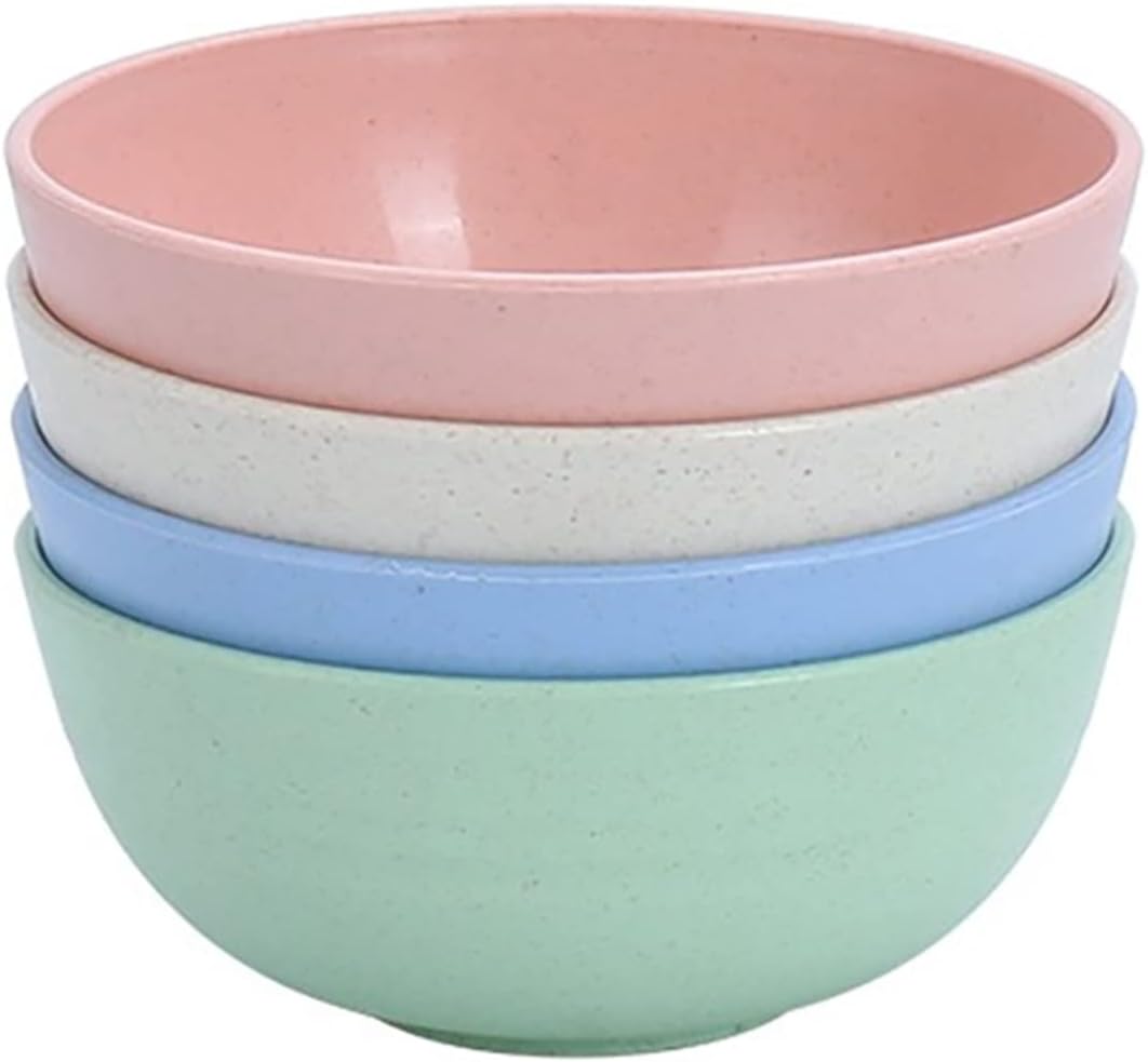 Cuencos de paja de 4 trigos, elegantes cuencos pequeños aptos para microondas, fuertes e irrompibles para cena, arroz, postre, aperitivos, fideos,