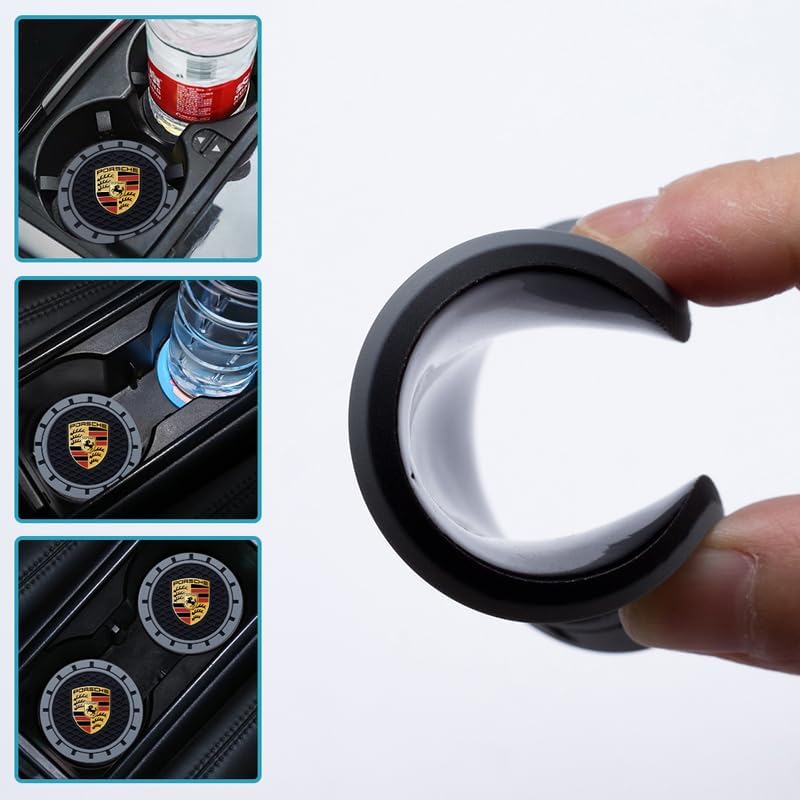 Portavasos de automóvil para Porsche Panamera Cayenne Macan Boxster Taycan Cayman 718 911, 2 posavasos de automóvil para soporte de bebidas de