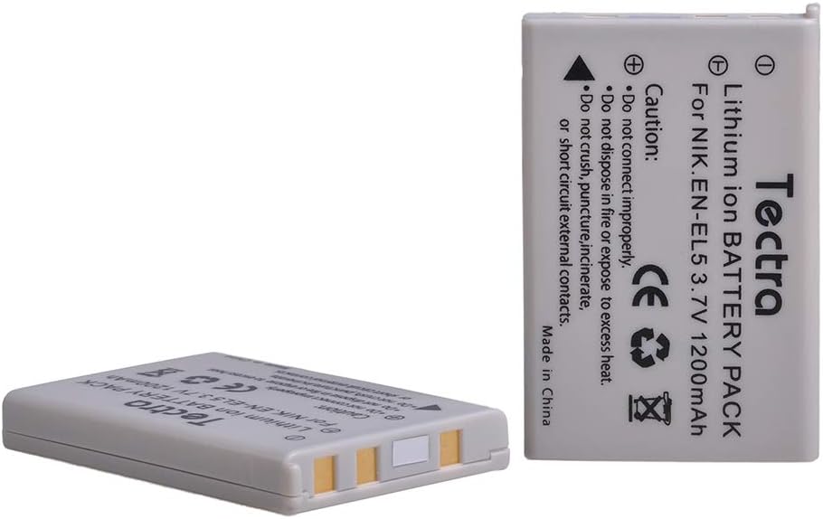 Tectra Batería EN-EL5 ENEL5 para Nikon Coolpix P3, P4, P90, P80, P100, P500, P510, P520, P530, P5000, P6000, S10, 3700, 4200, 5200, 5900, 7 900