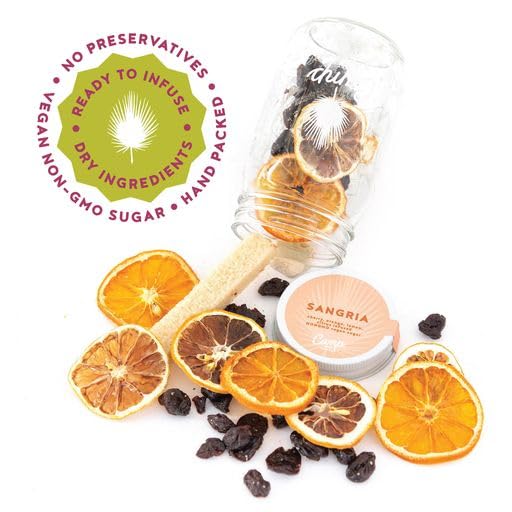 Camp Craft – Mezcla de cóctel – Sangria  Kit de infusión de mezcla de bebidas premium con frutas deshidratadas, hierbas y azúcar vegano  Mezclador