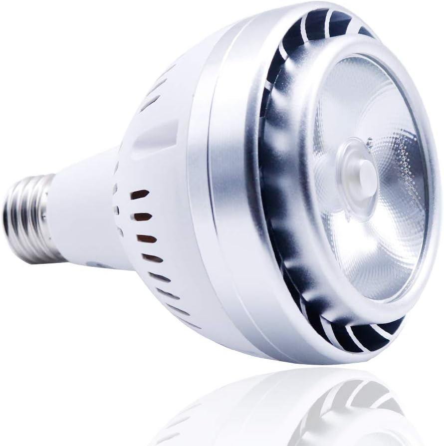 Aolyty 35w (equivalente a 85W) PAR30-COB Bombilla LED blanca 6000K 3500lm E26 Base 24 ángulo de haz COB Chip a bordo Luz con ventilador AC 120v