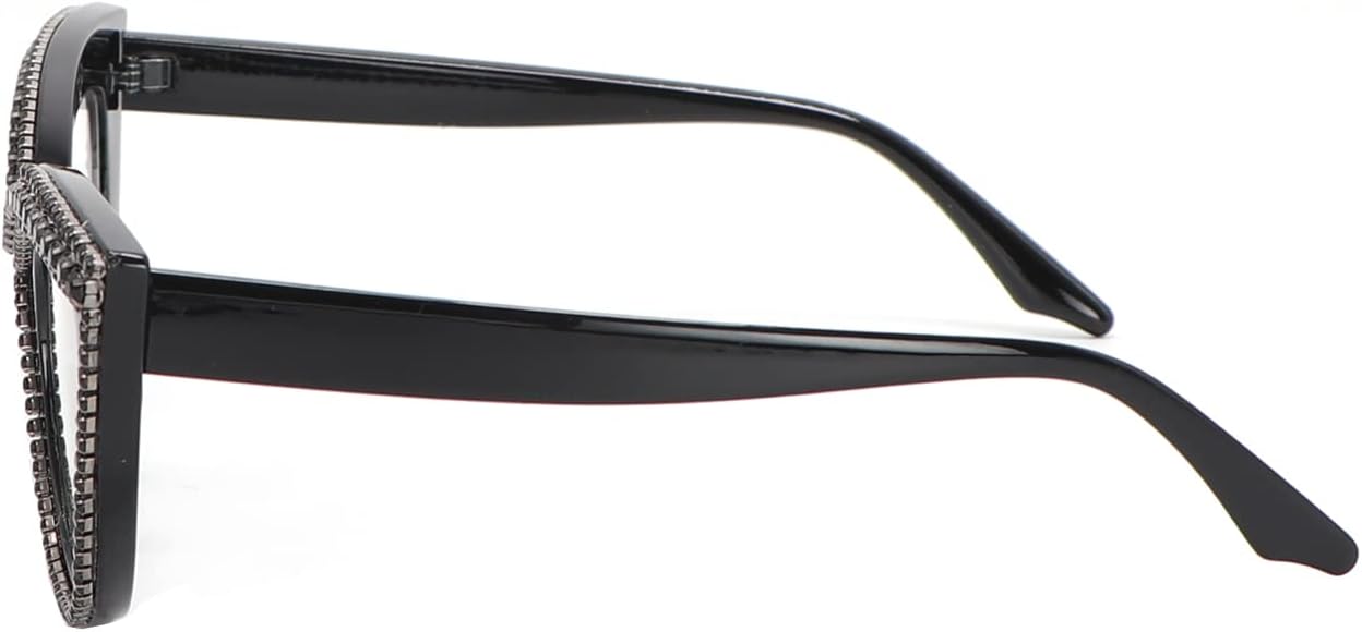 Lentes de lectura con diseño de ojo de gato, con diamantes de imitación y bloqueo de luz azul ampliada
