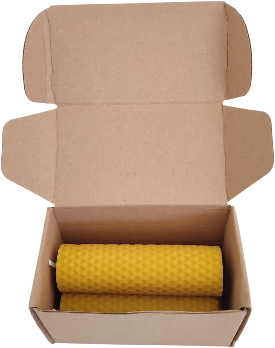 Velas de pilar de cera de abeja, 3 unidades, velas únicas como vela de emergencia de larga duración (4.7 in) – Velas de cera de abeja hechas a mano