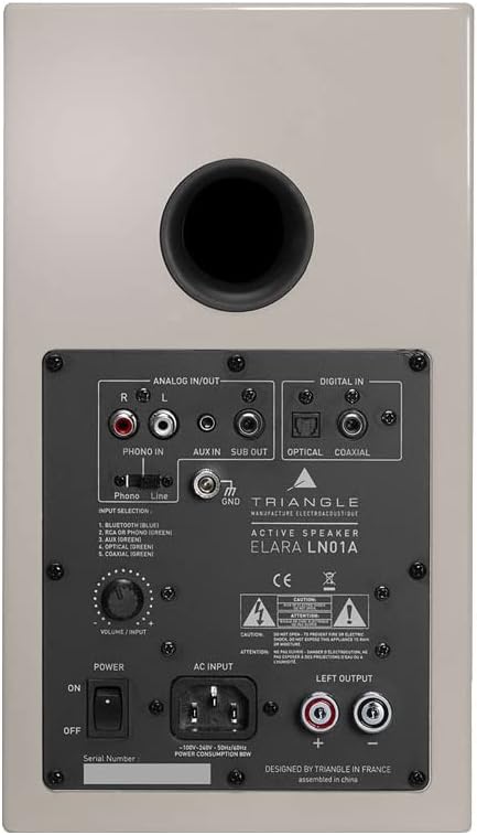 triangle LN01A Altavoces inalámbricos Bluetooth para estantería (gris lino, par)