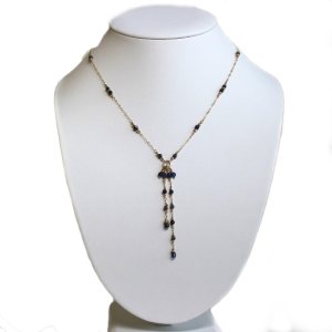 Blue Sapphire Lariat 14K Gold Filled Chain Tassel Necklace, Y Delicate Chain Necklace. Gifts for Women (17″ + 2.5″ extender, 925 sterling silver) Blue Sapphire Lariat 14K Gold Filled Chain Tassel Necklace, Y Delicate Chain Necklace. Gifts for Women (17″ + 2.5″ extender, 925 sterling silver)