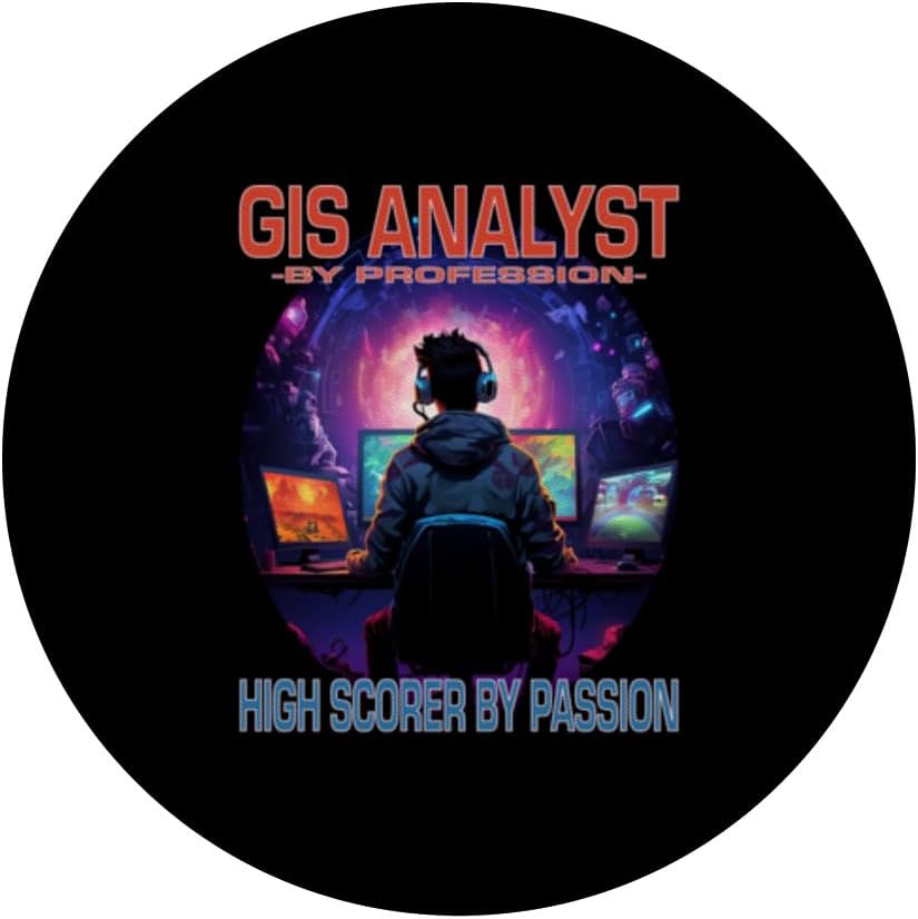 GIS Analyst Funny Gamer – Fun Pun Gaming PopSockets Standard PopGrip