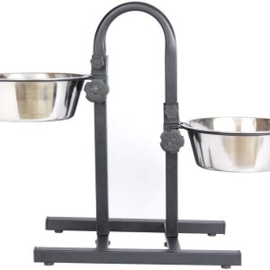 King International Cuencos elevados ajustables para perros y gatos, cuencos elevados para perros y gatos, cuencos elevados para perros con 2 cuencos King International Cuencos elevados ajustables para perros y gatos, cuencos elevados para perros y gatos, cuencos elevados para perros con 2 cuencos