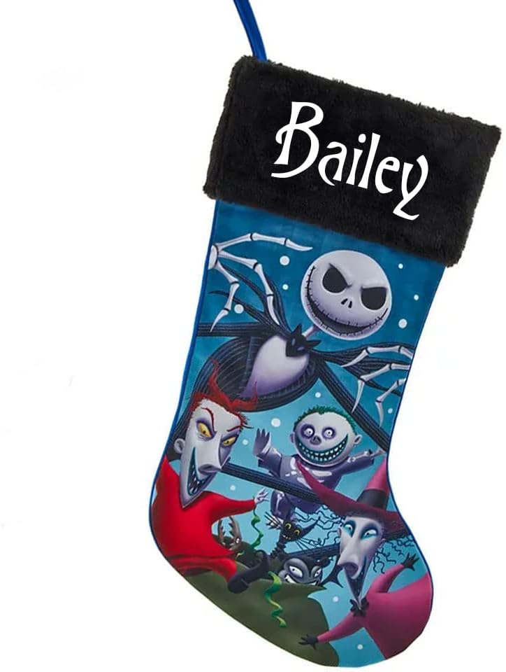 Kurt S. Adler Calcetines personalizados de El extraño mundo de Navidad  Jack y amigos de Halloween decoración navideña con nombre personalizado
