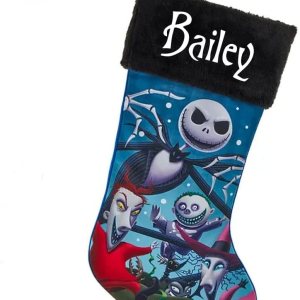 Kurt S. Adler Calcetines personalizados de El extraño mundo de Navidad Jack y amigos de Halloween decoración navideña con nombre personalizado Kurt S. Adler Calcetines personalizados de El extraño mundo de Navidad Jack y amigos de Halloween decoración navideña con nombre personalizado