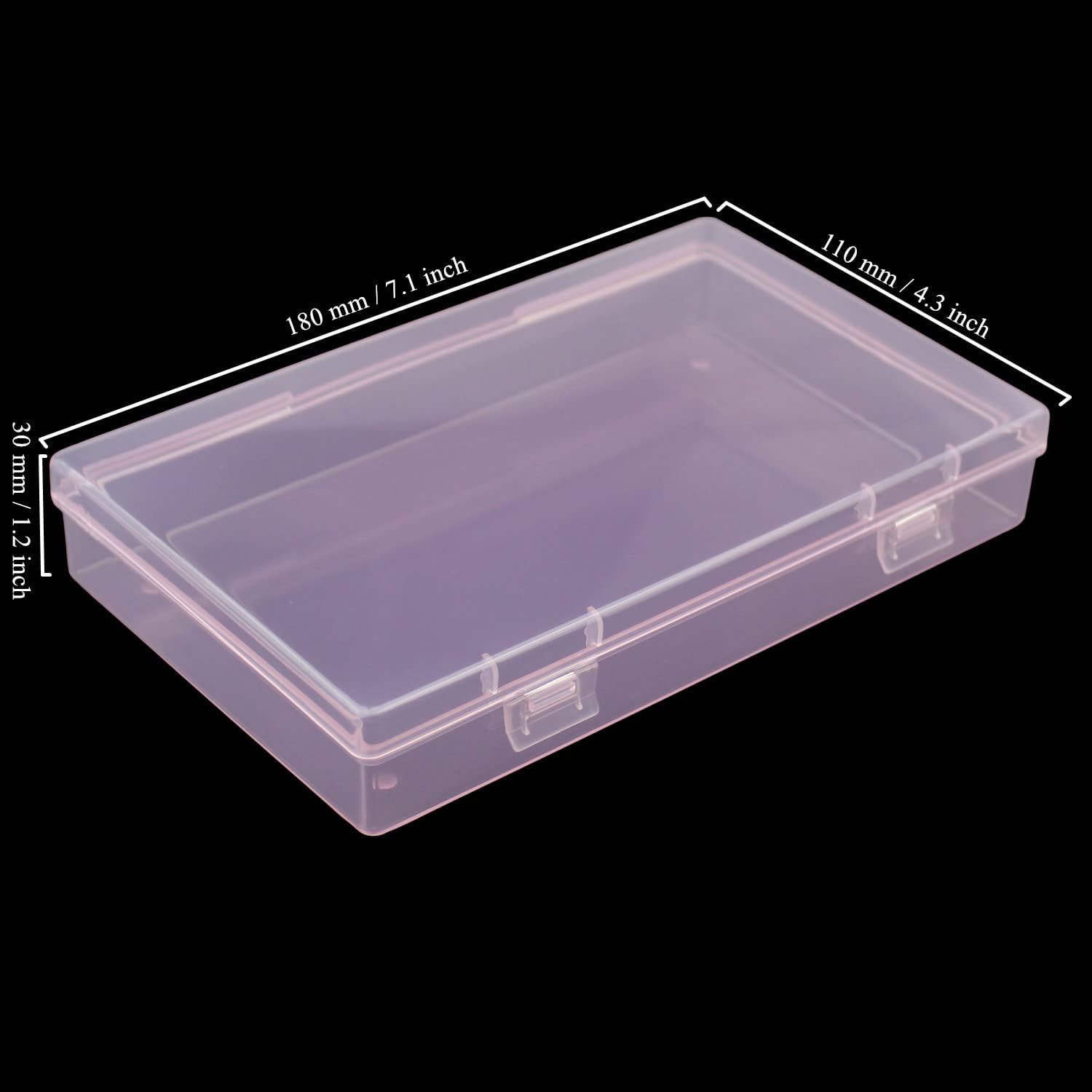 4 cajas rectangulares de plástico con tapas con bisagras para objetos pequeños y otros proyectos de manualidades (rosa, 7.1 x 4.3 x 1.2 pulgadas)
