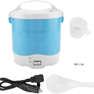 Arrocera eléctrica para automóviles, 24 V, 180 W, 1,6 L, eléctrica, portátil, multifuncional, arrocera, vaporizador, olla de arroz eléctrica para Arrocera eléctrica para automóviles, 24 V, 180 W, 1,6 L, eléctrica, portátil, multifuncional, arrocera, vaporizador, olla de arroz eléctrica para