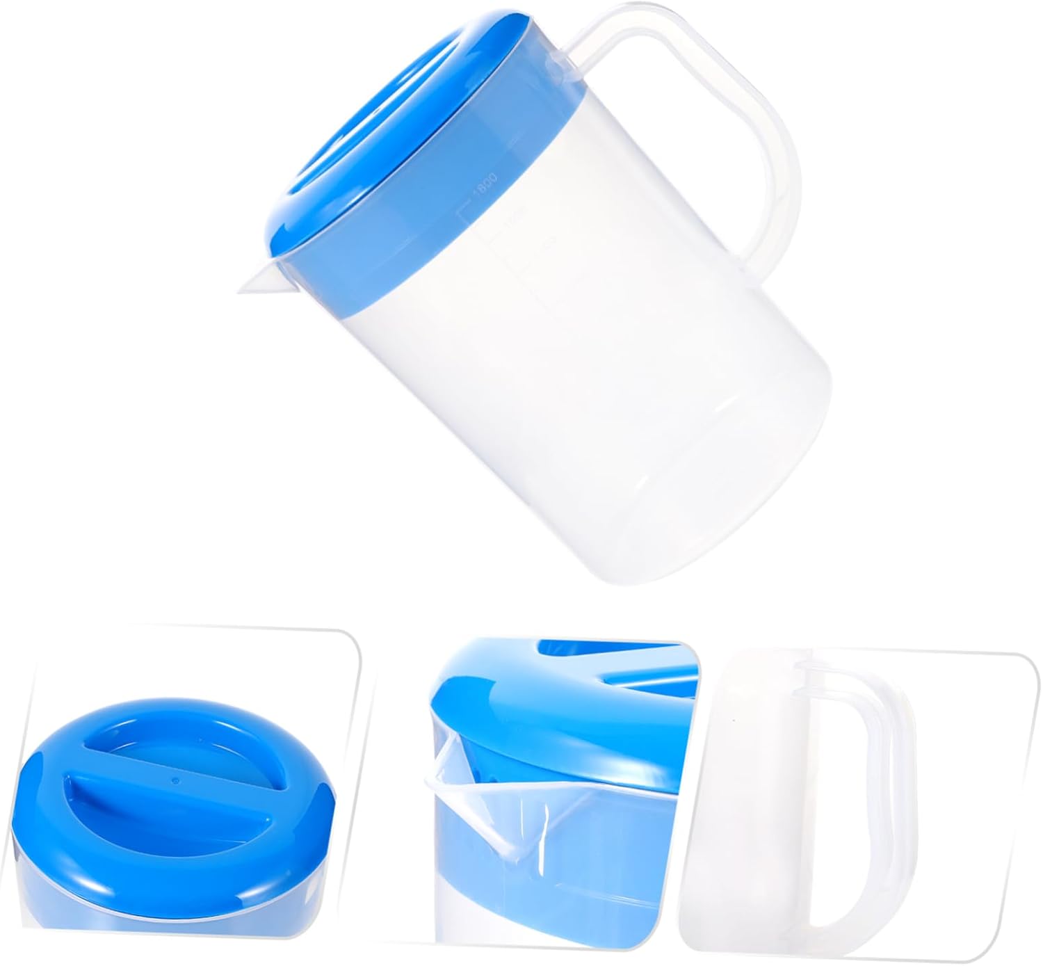 SOLUSTRE Botella de agua fría, jarra de jugo de plástico para bebidas, jarra de jugo con tapas para nevera, jarras de bebidas, jarra de limonada,