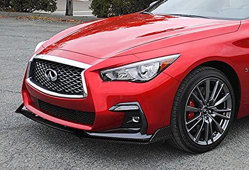 EPARTS-GOGOGO EPARTS – Juego de alerón de barbilla para parachoques delantero, 3 piezas, compatible con modelos Infiniti Q50 Sport 2018-2021 (estilo