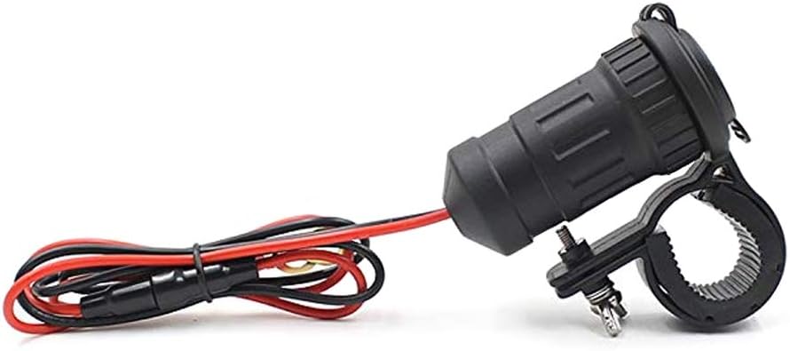 MMOBIEL Universal impermeable motocicleta encendedor de cigarrillos 12V-24V 240W enchufe enchufe incl 23.6 in cableado conexión kit