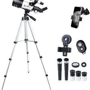 Telescopio, apertura de 2.756 in (15X-150X) telescopios refractores portátiles para adultosniñosprincipiantes en astronomía, telescopio de viaje Telescopio, apertura de 2.756 in (15X-150X) telescopios refractores portátiles para adultosniñosprincipiantes en astronomía, telescopio de viaje