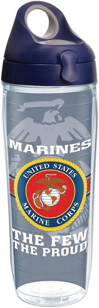 Tervis Vaso aislado de doble pared Marines Made in USA mantiene las bebidas frías y calientes, botella para agua de 24 onzas, orgullo