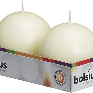 Bolsius Juego de 2 velas de bola de marfil  Juego de velas sin perfume de 2.75 pulgadas  Velas de cena sin goteo sin humo  Perfecto para velas de Bolsius Juego de 2 velas de bola de marfil  Juego de velas sin perfume de 2.75 pulgadas  Velas de cena sin goteo sin humo  Perfecto para velas de