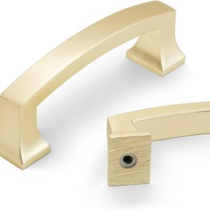COTYKILEY Paquete de 10 manijas de gabinete de latón cepillado de 3 pulgadas (2.992 in) de color dorado, tiradores de gabinete de cocina, manijas de COTYKILEY Paquete de 10 manijas de gabinete de latón cepillado de 3 pulgadas (2.992 in) de color dorado, tiradores de gabinete de cocina, manijas de