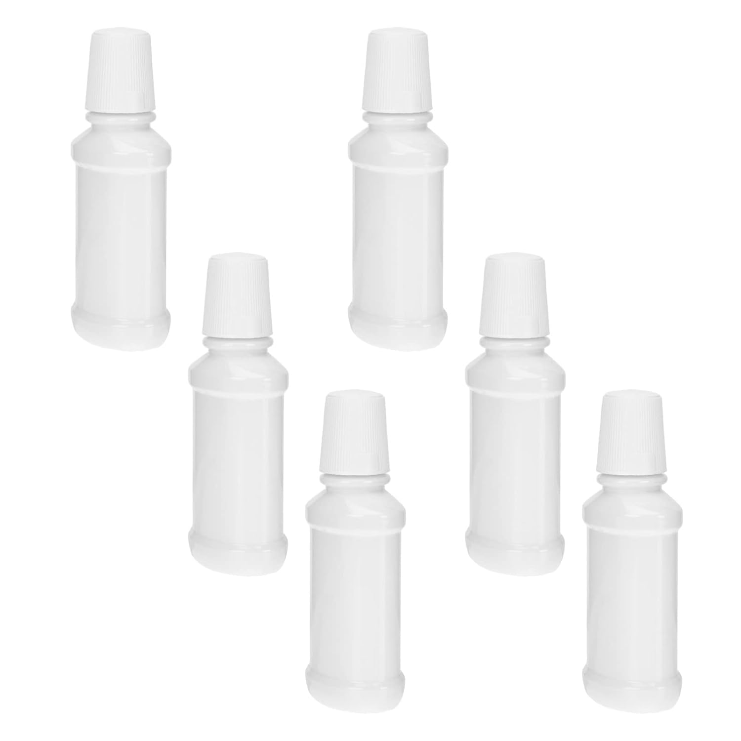 Botella de maquillaje de viaje, 6 botellas vacías de enjuague bucal de plástico, botellas planas vacías de viaje, envases de botellas para viajes al
