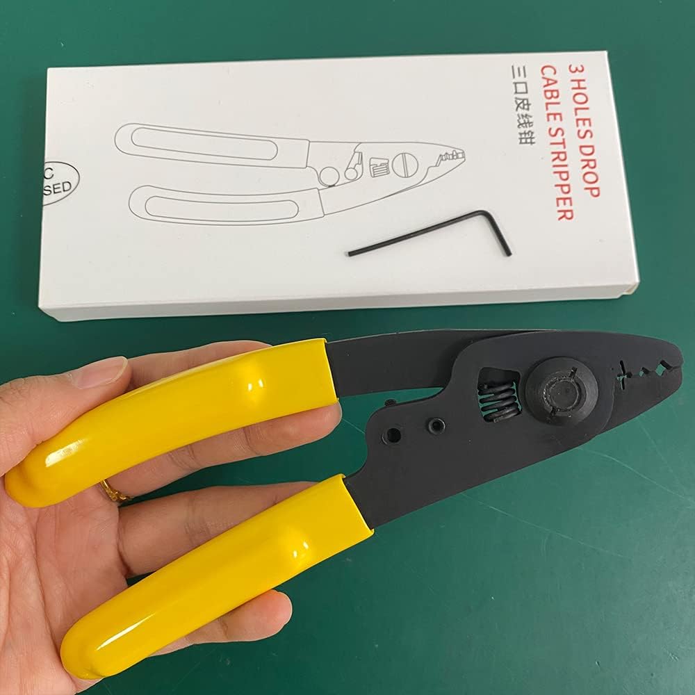 Acero inoxidable Three-port Fibra Stripper Alicates Pelacables de cuero FTTH Fibra Stripper Herramientas