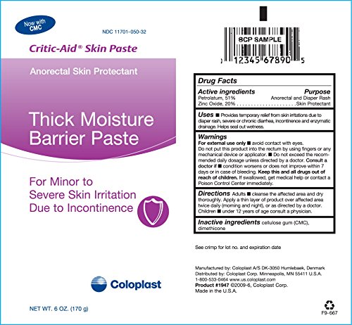 Coloplast Critic-Aid – Pasta gruesa para la piel, tubo de 6 onzas, base de óxido de zinc (1 tubo)