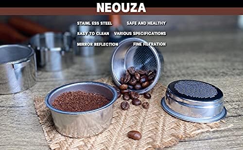 NEOUZA Cesta portafiltro de 2.008 in para Delonghi EC680EC685 Breville 250XL Yabano Coffee Espresso Machine  Doble taza no presurizada, acero