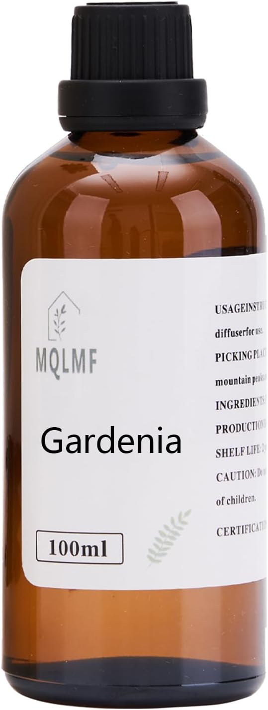 MQLMF Gardenia – Aceites esenciales de flores  3.4 fl oz, puro natural, aceite difusor de la colección de hotel, repuestos de difusor sin agua,