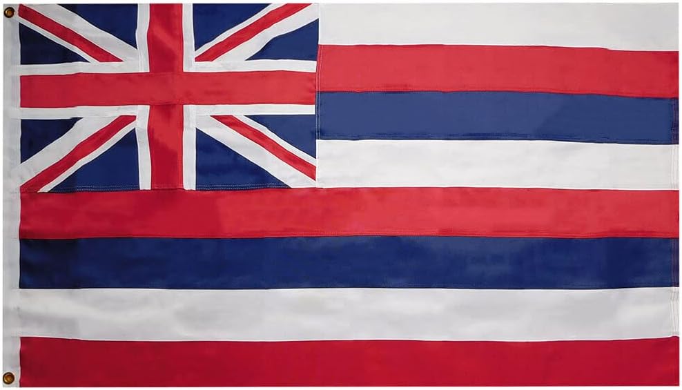 Premium 3X5 State of Hawaii Hawaiian 3’x5′ SYNTHETIC COTTON 600D Embroidered Flag