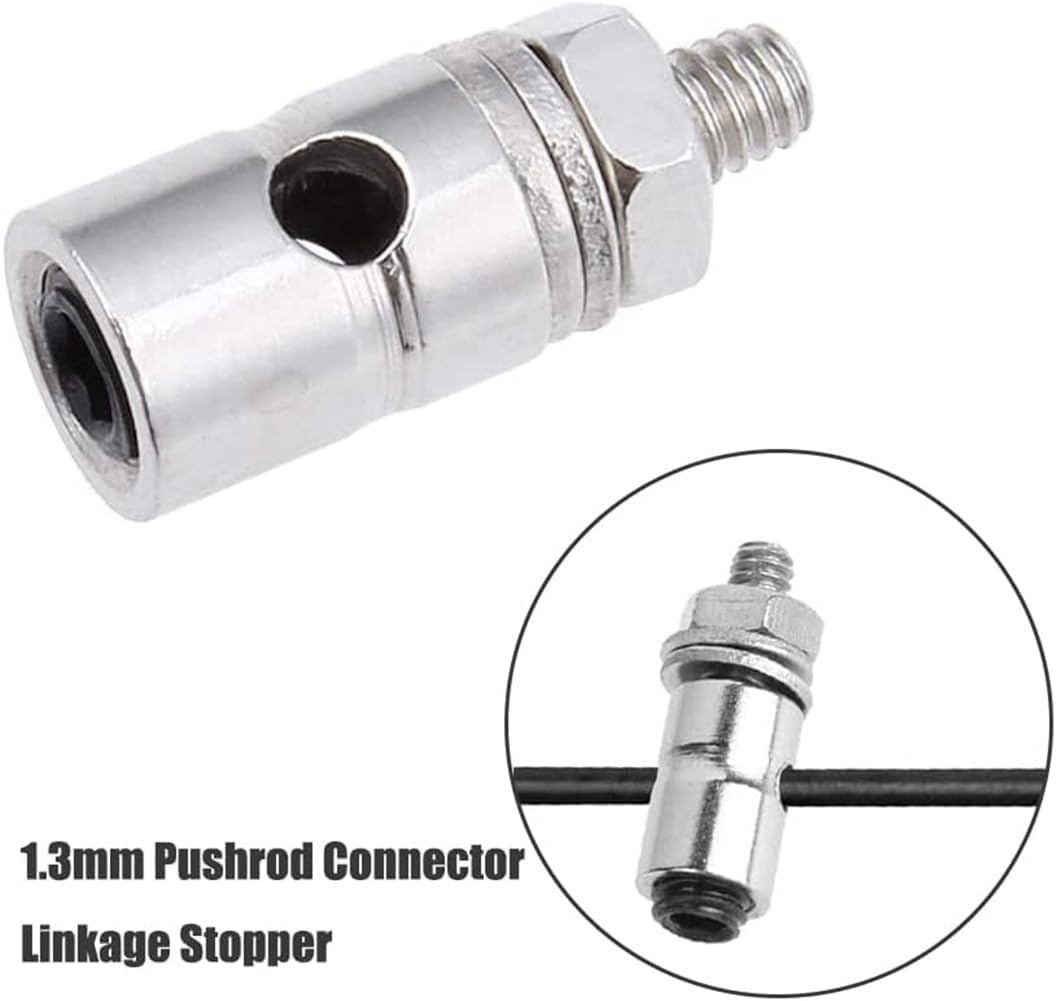 20 tapones de enlace de conector de varilla de empuje ajustables de 0.051 in y 20 cuernos de control de nailon de 0.827 x 0.394 in y 20 piezas de