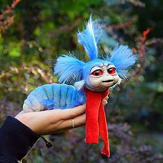 Gusano del laberinto de película, gusano del laberinto, gusano hecho a mano del laberinto de peluche, regalo para Navidad, Halloween, cumpleaños