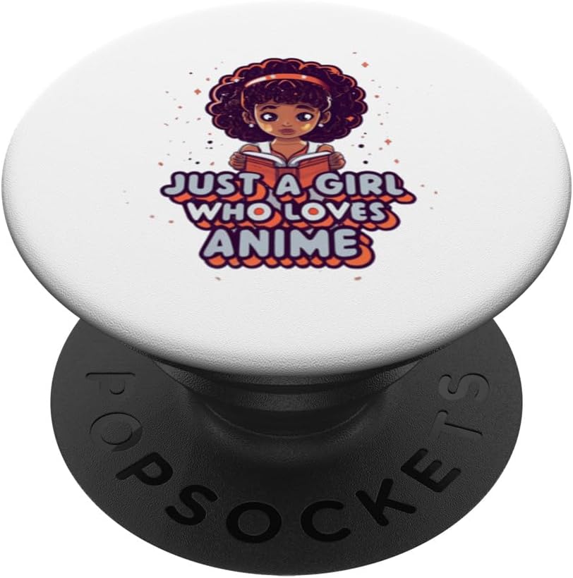 Just a girl who loves Anime Black Girl Afro Girl PopSockets Standard PopGrip